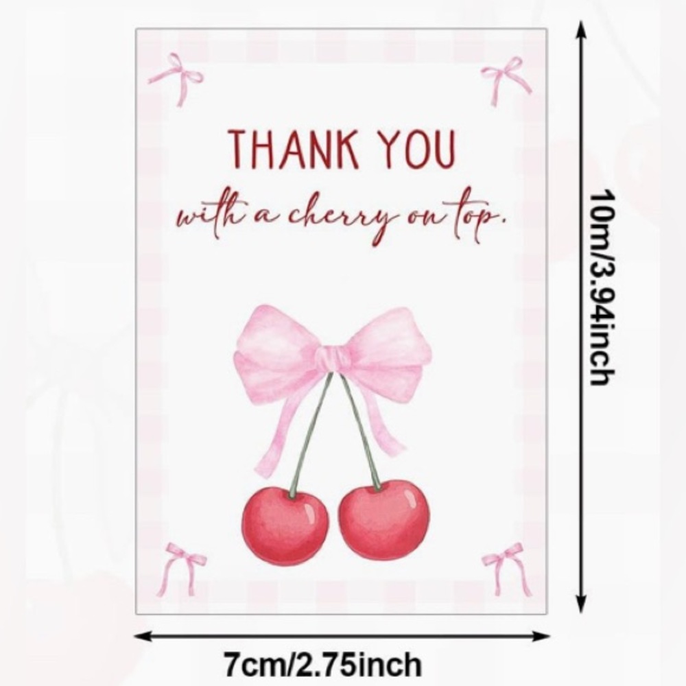 80 pc Cherry Themed Seller Shipping Bundle: Bubble Mailers Thank You Cards Gifts - Picture 12 of 13